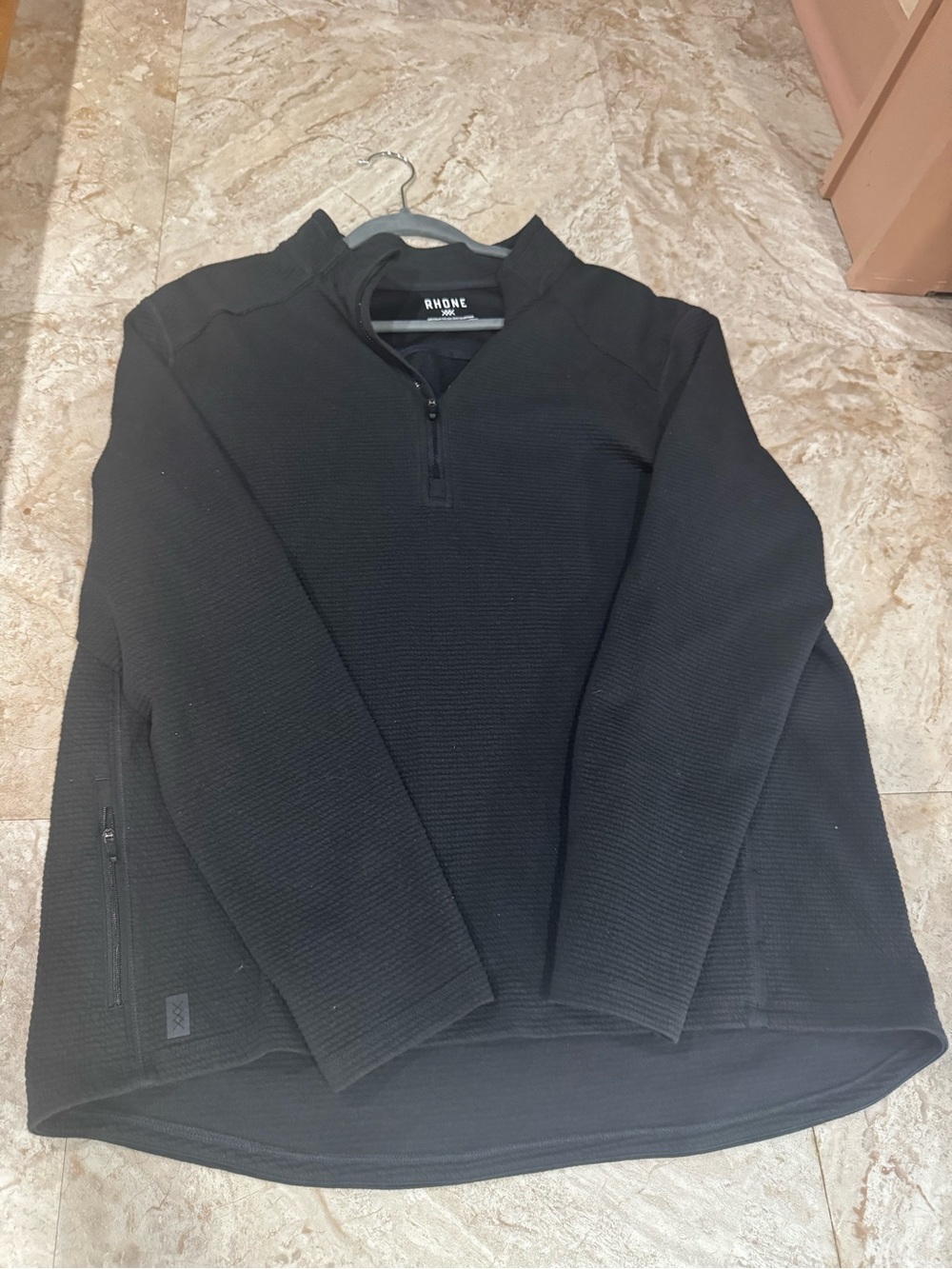 RHONE Black Quarter-Zip Men's Sweater